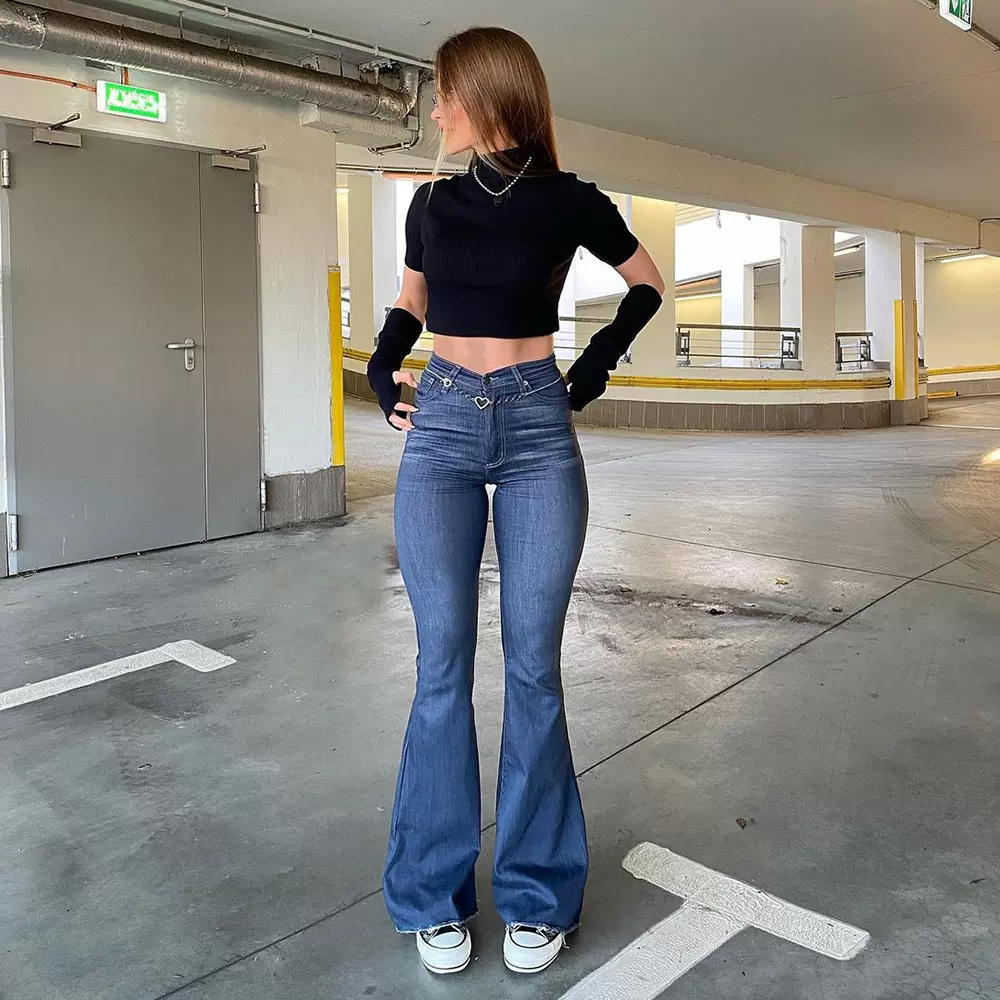 Spring Autumn Thin Fashion Y2K Blue Jeans Women High Waist S-Taobao