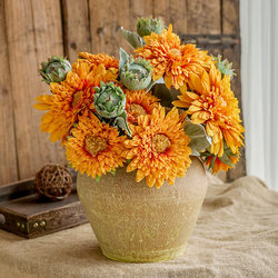 Artificial Sunflower Bouquet for Living Room and Dining Table Decoration, Faux Dried Flower Arrangement, Silk Flower Decoration