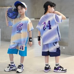 Boys' Summer Suits 2023 New Middle And Large Children's Clothing Foreign Style Boy Handsome Summer Sports Fashionable Clothes Tide