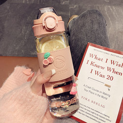 Simple Glass Cup for Students with Cup Sleeve, Large Capacity Water Cup with Scale, New 2025 Model, High Aesthetic Value, Tea Brewing Cup for Men and Women