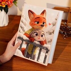 Couple's Polaroid Photo Album Large Capacity Photo Storage Baby and Children Records Animal City 345 Inch 6 Family Photo Album