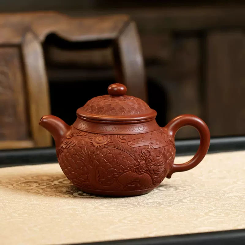 紫砂の鉢 盆栽鉢釘彫鉢◇中国宜興◇