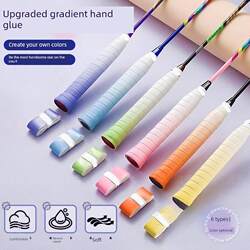 Badminton Racket Grip Tape, Sweat-Absorbent, Non-Slip, Flat Gradient Sticky Grip, Fishing Rod, Tennis Racket, Bicycle Professional Shock-Absorbing Wrap Tape