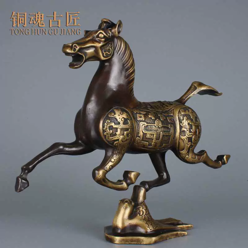 銅製 馬踏飛燕 馬の像 置物 幅約43cm c08299 - インテリア小物