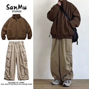 
Two-piece/single-piece Japanese retro thickened stand-collar cotton coat men's unisex loose couple's cotton coat winter suit