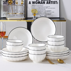 Nordic Large Japanese-Style Microwaveable 2025 New Model Bowl and Plate Set for Home Use, Exquisite Special Price Light Luxury Tableware Rice Bowl