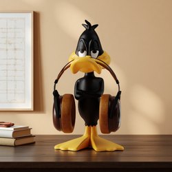 Creative Headphone Stand Holder for Computer Desktop Storage and Display, Decorative Ornament, Duffy Duck Trendy Toy Merchandise
