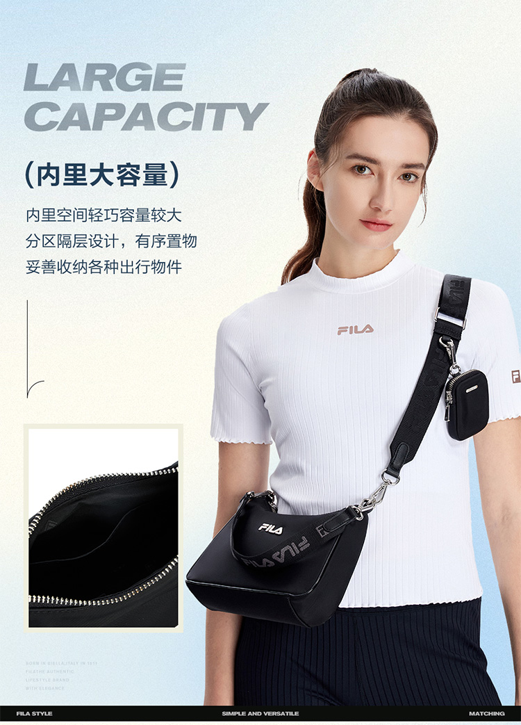 ■FILA■ Daily Nylon Shoulder BagFS3BCH2370XLLE 1100FS3BCH23 Amazon.com: Fila Shoulder Bag, Black, One Size : Clothing