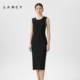 LANCY/Langzi 2024 spring new sleeveless round neck knitted dress for women black slimming and high-end skirt