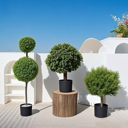 Simulated Spherical Green Plants for Landscaping, High-End Light Luxury Indoor Ornaments, Artificial Trees, Bio-Inspired Floor-Standing Potted Plants, High-End Landscape Props