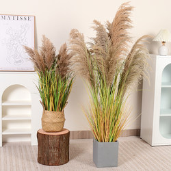 Artificial Natural-Looking Tall Reed Grass Nordic Style Floor-Standing Green Plant for Mall Store Window Decoration and Landscaping Ornament