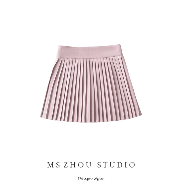 Exposing long legs, sweet, cover hips, pure desire, high waist, slimming organ pleated skirt, sports tennis skirt, quick-drying, anti-exposure skirt