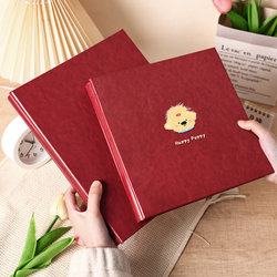 Leather Photo Album, Commemorative Album, Large-Capacity Laminated Self-Adhesive Photo Album, Polaroid Photo Storage Album, Family Photo Album