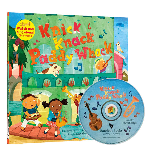 Knick Knack Paddy WHACK English original children's picture book Barefoot Books Liao Caixing Audio Book Single CD Ivy Fungo Dad Recommend Parent -Child Education Interactive Enlightenment Learning
