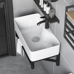 Simple Wall-Mounted Washbasin Integrated Ceramic Basin Balcony Bathroom Small Apartment Household Washstand Wash Basin