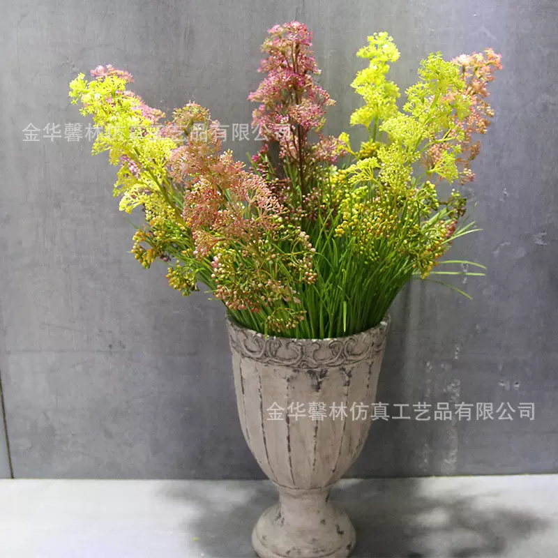 装饰花摆r放河葱草水草紫丁香热带仿真带花艺龙