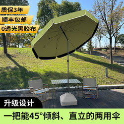 Special Umbrellas for Sunshade Stalls, Tiltable Large Outdoor Sun Umbrellas, Courtyard Umbrellas, Rain Shelters, Double-Layer Black-Coated Umbrella Surface