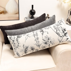 Black Rectangular Lumbar Pillow, Living Room Sofa Cushion, Pillowcase, Backrest Cushion, Bed Lumbar Support Strip