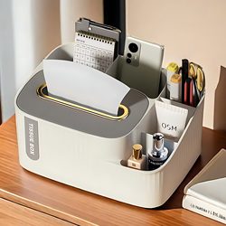 Multifunctional Tissue Box, Paper Towel Box, Home Living Room Coffee Table, Remote Control Storage, Integrated Desktop Storage Box