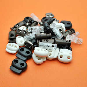 
Plastic elastic adjustment buckle double hole pants tightening drawstring buckle pig nose buckle down jacket shoelaces men and women spring buckle head