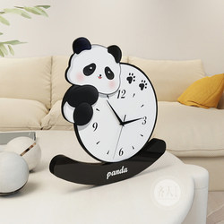 Living Room Entrance Table Decoration Ornaments Tv Cabinet Panda Clock Shoe Cabinet Desk Home Decor Clock Display Type