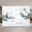 bình phong Màn hình Trung Quốc vách ngăn phòng khách cửa ra vào chặn gấp di động văn phòng vách ngăn hộ gia đình màn hình gấp đơn giản song cửa sổ gỗ vuông Màn hình / Cửa sổ