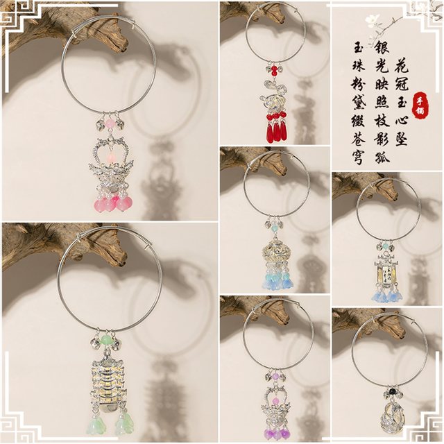 Ancient style glowing bracelet tassel lantern bracelet fairy style palace hand jewelry chain daily versatile jewelry gift women