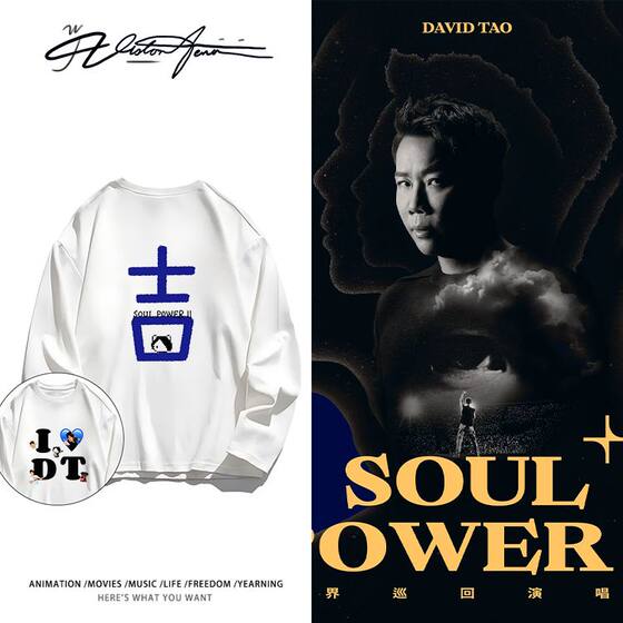 
Tao Zhe's 2026 concert peripheral pain clothes fans support pure cotton heavyweight long-sleeved T-shirts for men and women bottoming shirts