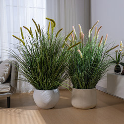 High-End Bionic Dog Tail Grass, Simulated Reed Flowers, Fake Trees, Green Plants, Floor-Standing Fake Flower Trees, Landscaping Decorations and Ornaments
