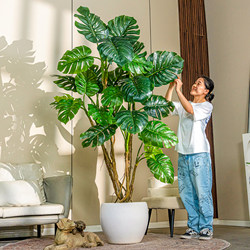 High-End Realistic Bionic Green Plant Monstera Living Room Artificial Tree Simulated Landscaping Light Luxury Indoor Decorative Plant Ornaments