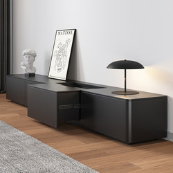 Solid Wood Tv Cabinet for Living Room 2025 New Model for Small Apartments, Floor-Standing Black Lacquer Simple Tv Cabinet