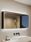 gương treo tường trang trí Tủ gương phòng tắm thông minh, hợp kim nhôm treo tường riêng biệt có đèn, chống sương mù, gương trang điểm phòng tắm, giá để đồ gương gỗ đứng Gương