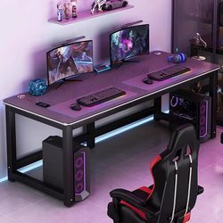 Desktop Double Computer Table E-Sports Table Bedroom Home Desk Study Table Carbon Fiber Table Simple Office Desk