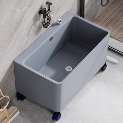 Movable Mop Bucket with Wheels, Rectangular Floor Cleaning Bucket, Car Washing and Floor Scrubbing Bucket, Household Automatic Drainage Basin