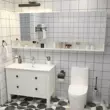 Gương phòng tắm bằng gỗ nguyên khối thông minh có tủ đựng đồ tích hợp hộp gương phòng tắm có đèn vệ sinh gương treo tường có giá để đồ gương lớn Gương