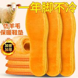 Winter Fleece-Lined Thickened Gold Velvet Cotton Shoe Insoles, Warm and Anti-Freeze, Breathable and Sweat-Absorbent, for Men and Women, Fleece-Lined, Heat-Generating, and Odor-Resistant