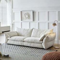 Retro Cream Style Radu Fabric Sofa Large Living Room Designer Straight Row Chenille Sofa 26 New Models