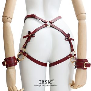 [Cage Bird] Belt punk legs ring hip handcuffs sexy bow leather garter integrated original