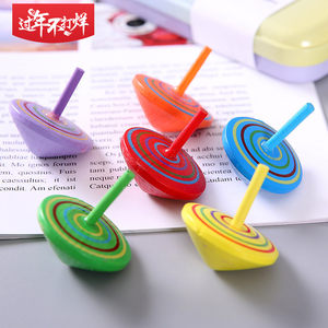 Little gyro toy hand twist children's creative small gift wooden hand rotating gyros