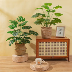 Artificial Monstera Small Potted Plant Ornament Nordic Style Fake Plant Desktop Indoor Decoration Bonsai Floor-Standing