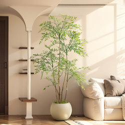 Simulated Nandina Green Cream Style Large Floor-Standing Ornaments Indoor Living Room Home Decoration Bionic Green Plant Potted Plants