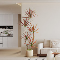 Millennium Tree Artificial Green Plant Red High-End Light Luxury Indoor Living Room Entrance Corner Decoration Floor-Standing Ornament Fake Plant