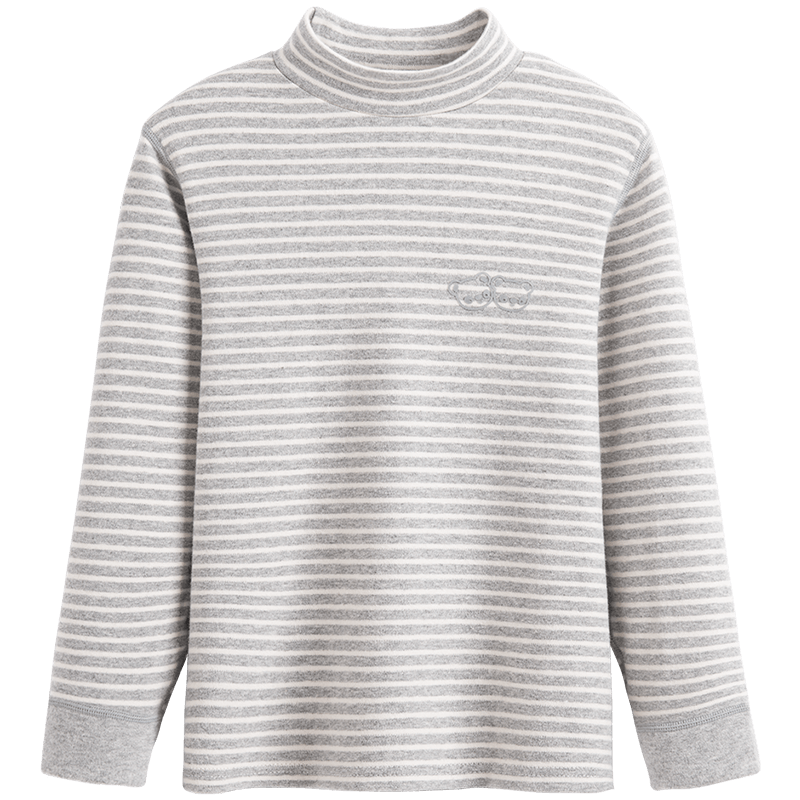 
Boneless children's bottoming shirt, boy's T-shirt, long-sleeved mid-collar pure cotton top, boys' autumn clothes, category A, girls' half turtleneck