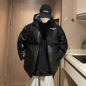 
New leather jackets, cotton jackets, men's trendy brand trendy men's cotton jackets, winter bread jackets, leather jackets, men's tops 2025