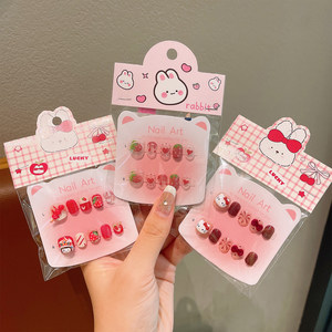 
Children's Cute Cartoon Bunny Nail Art Stickers 2026 New Girl Baby Removable Nail Stickers That Will Not Hurt Hands Wearable Nail Stickers