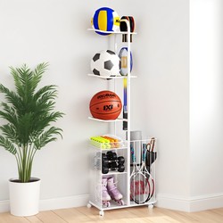 Floor-Standing Sports Equipment Classification Storage Rack, Ball Storage Rack, Basketball, Badminton, Sports Equipment, Fitness Yoga Mat