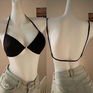 
French front buckle cross halter neck beautiful backless small breast girl underwear thin thin strapless steel ring no trace no mark bra summer
