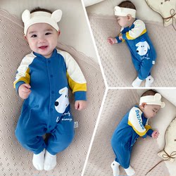 Baby Spring & Fall Clothing, New Style Jumpsuits, Fashionable Outing Clothes for Boys, Spring Clothes, Newborn Pure Cotton Long-Sleeved Crawl Clothes