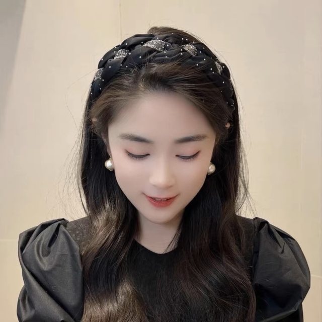 Black headband hairband for women 2023 new style high-end fashionable headband versatile suitable for hairpins