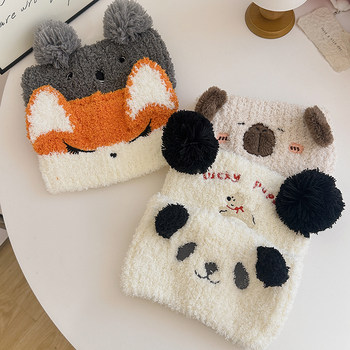 Autumn and winter cute bear ears wide-brimmed headband postpartum confinement hat scarf outdoor windproof warm ear protection headband for women